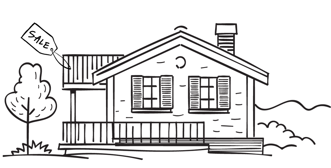 House with sales tag